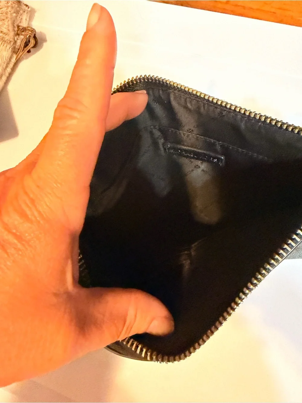Michael Kors Black Signature Zip Wristlet Pouch